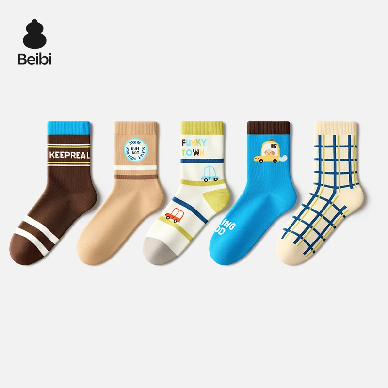Beibi 5-Pair Pack Boys' Mid-Calf Socks with Car Print, All-Season Use, Suitable for Children 4 Years and Up
Beibi 5-Pair Pack Boys' Mid-Calf Socks with Car Print, All-Season Use, Suitable for Children 4 Years and Up