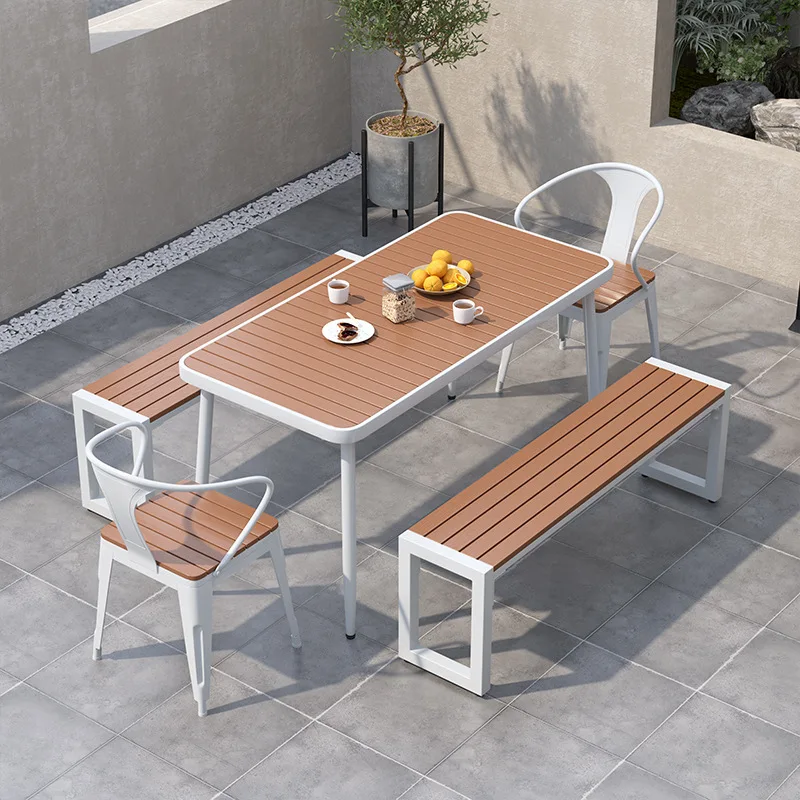Terrace wrought iron long table waterproof and sunscreen outdoor table and chair combination courtyard villa outdoor casual dini
Terrace wrought iron long table waterproof and sunscreen outdoor table and chair combination courtyard villa outdoor casual dini