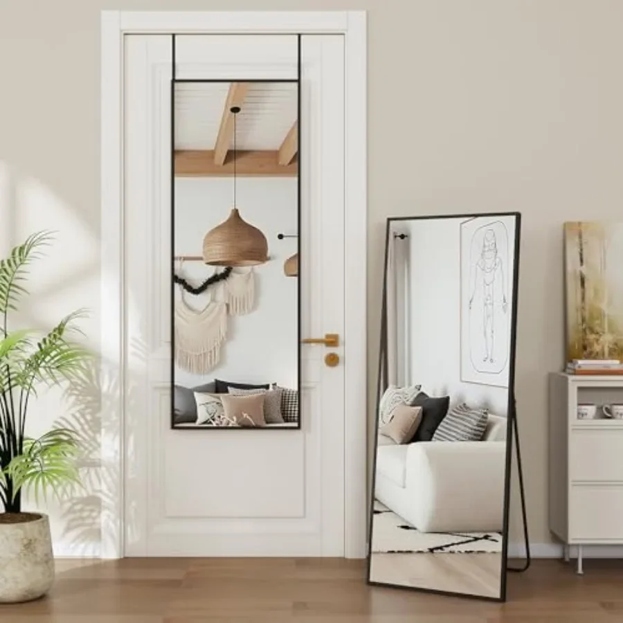 Full Length Over The Door Mirror for Bedroom Closet Bathroom Dorm, Aluminum Alloy Frame, Silver, Shatterproof Glass, No Drill I
Full Length Over The Door Mirror for Bedroom Closet Bathroom Dorm, Aluminum Alloy Frame, Silver, Shatterproof Glass, No Drill I