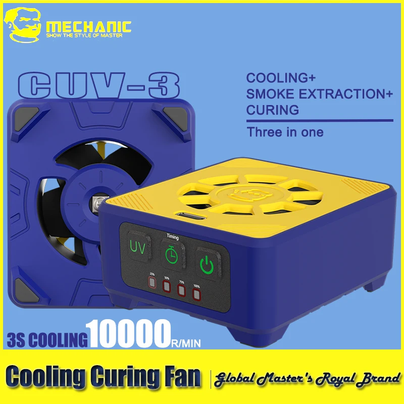 MECHANIC CUV-3 УФ-лампа для отверждения и охлаждающий вентилятор, рассеивание тепла для материнской платы мобильного телефона, планшета, инструменты для ремонта отверждения зеленого масла
MECHANIC CUV-3 УФ-лампа для отверждения и охлаждающий вентилятор, рассеивание тепла для материнской платы мобильного телефона, планшета, инструменты для ремонта отверждения зеленого масла