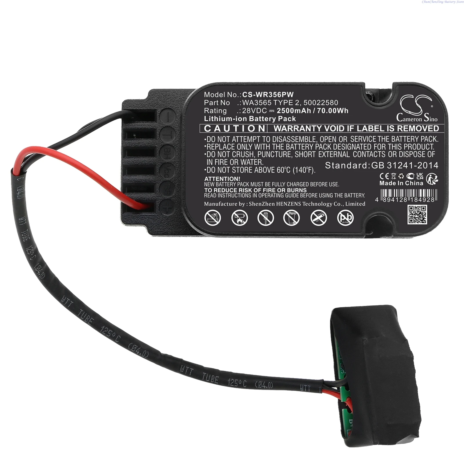 CS 28V 2500mAh Lawn Mowers Battery WA3565 TYPE 2, 50022580, 50022713, 50026980, 50029621 for Worx Landroid WG795E, Type 2 +TOOL
CS 28V 2500mAh Lawn Mowers Battery WA3565 TYPE 2, 50022580, 50022713, 50026980, 50029621 for Worx Landroid WG795E, Type 2 +TOOL