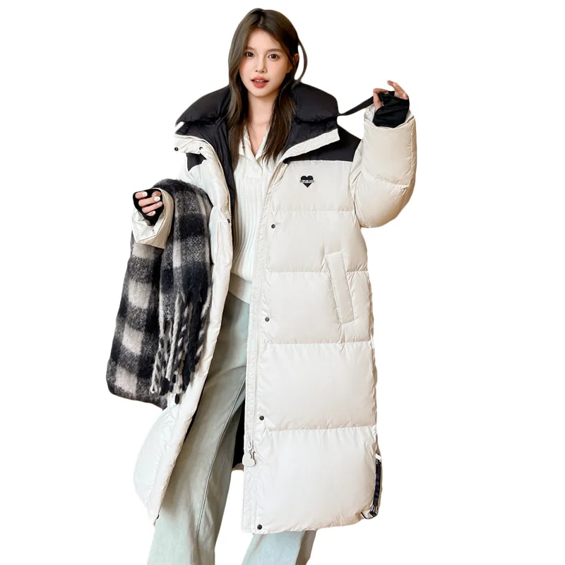 Patchwork Lady's Winter Parka Jacket Color Blocked Single Breasted Drawstring Female's Padded Coat Over-the-knee Coat For Women 
Patchwork Lady's Winter Parka Jacket Color Blocked Single Breasted Drawstring Female's Padded Coat Over-the-knee Coat For Women