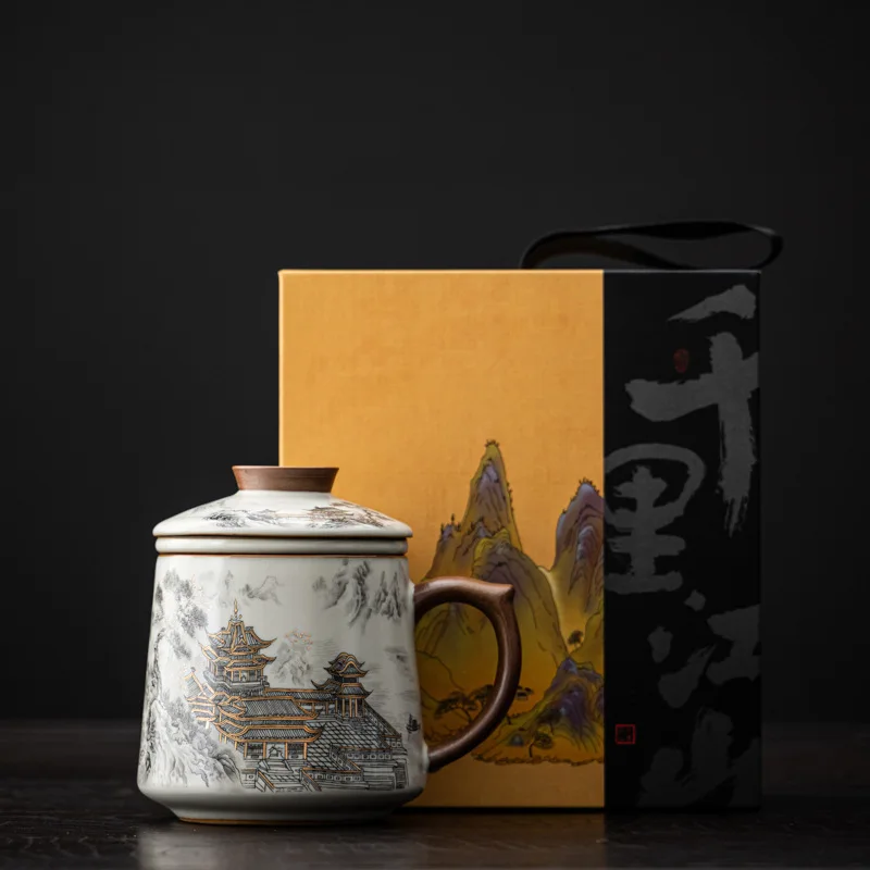 Chinese Ru Kiln Ceramic Mug Tea Separation Teacup Large Capacity Chinese Unique Beautiful and Interesting Water Cup Ceramic Gift
Chinese Ru Kiln Ceramic Mug Tea Separation Teacup Large Capacity Chinese Unique Beautiful and Interesting Water Cup Ceramic Gift