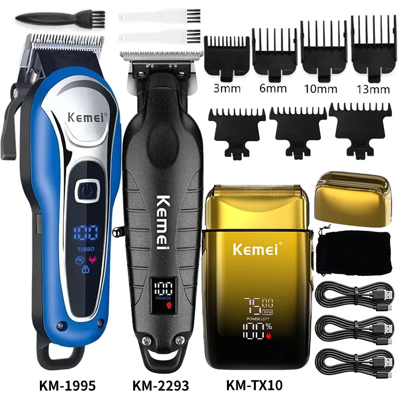 Kemei Hair Clipper Km-1995 Km-2293 Km-TX10 Barber Blading Hair Cutting Machine Clipper Grooming Cordless Rechargeable Shaver
Kemei Hair Clipper Km-1995 Km-2293 Km-TX10 Barber Blading Hair Cutting Machine Clipper Grooming Cordless Rechargeable Shaver