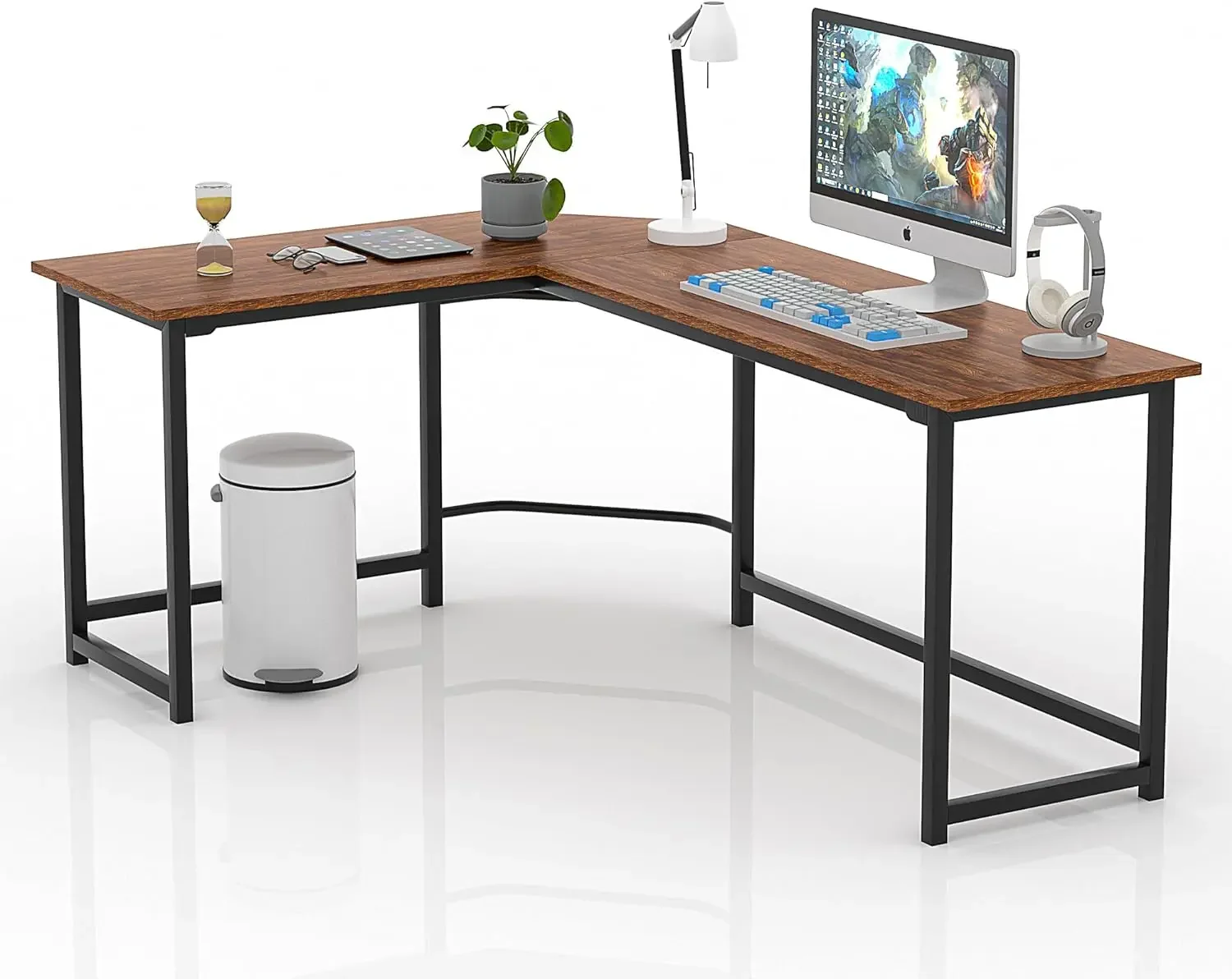 L Shaped Computer Corner Desk with CPU Stand/PC Laptop Study Writing Table for Home Office Workstation Wood & Metal, 66 in
L Shaped Computer Corner Desk with CPU Stand/PC Laptop Study Writing Table for Home Office Workstation Wood & Metal, 66 in
