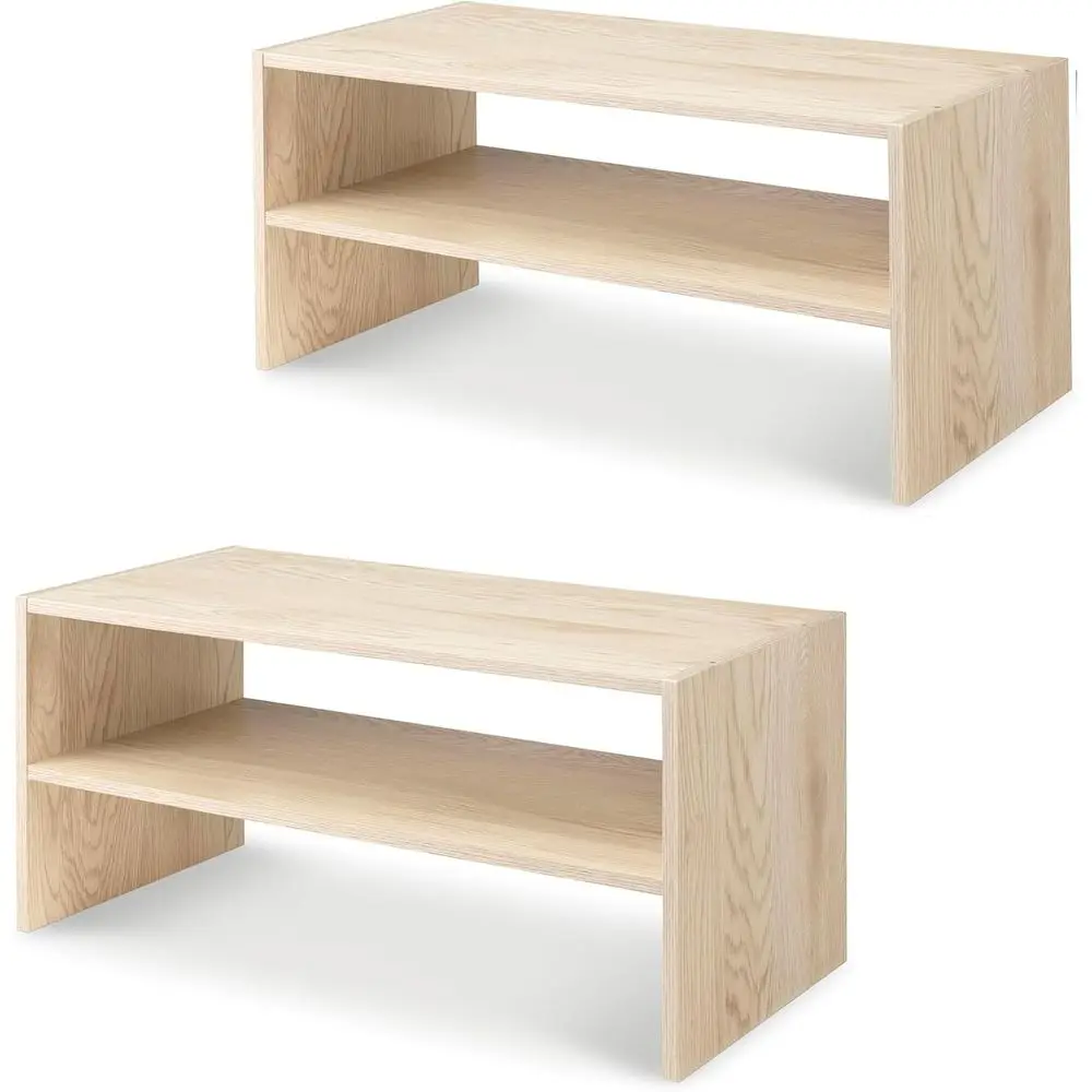 Stackable 2-Tier Shoe Rack, White Oak Finish, 24, Set of 2
Stackable 2-Tier Shoe Rack, White Oak Finish, 24, Set of 2