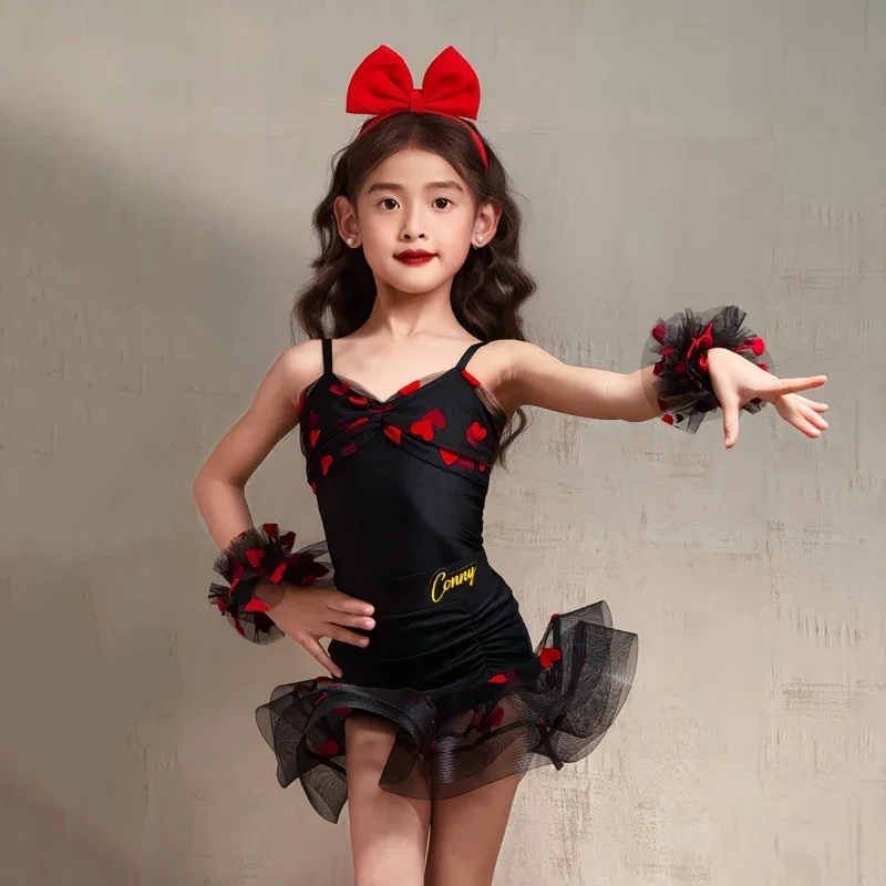 2026 Girl Latin Dance Dress Sleeveless Latin Dance Wear Ruffle Skirt Black Red Rumba Stage Performance Costume Party Dress
2026 Girl Latin Dance Dress Sleeveless Latin Dance Wear Ruffle Skirt Black Red Rumba Stage Performance Costume Party Dress