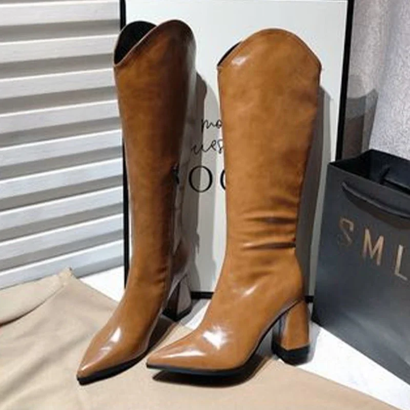 Knee High Women's Boots High Heels Fashion Pointed Toe Shoes Chunky Designer Dress Pumps 2025 Winter Luxury Mujer Chelsea Boots
Knee High Women's Boots High Heels Fashion Pointed Toe Shoes Chunky Designer Dress Pumps 2025 Winter Luxury Mujer Chelsea Boots