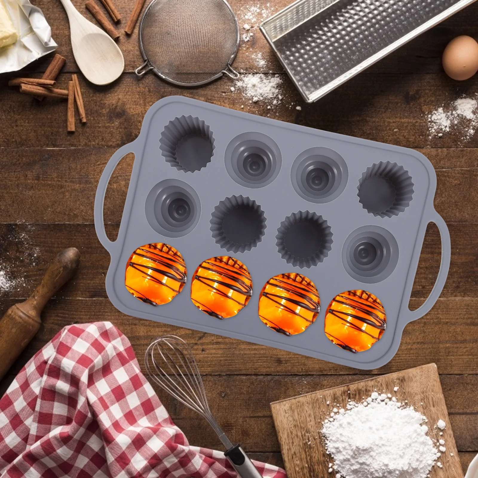 12 Cavity Silicone Cake Mold Anti-Slip Handle Heat Resistant Baking Molds Cupcake Chocolate Molds Cupcake Moulds
12 Cavity Silicone Cake Mold Anti-Slip Handle Heat Resistant Baking Molds Cupcake Chocolate Molds Cupcake Moulds