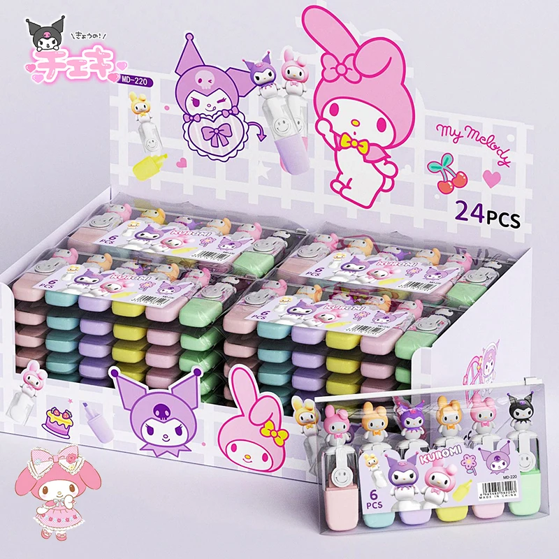 Маркер Sanrio Kuromi 6 шт., кавайная мультяшная ручка «Моя Мелодия», милый маркер для студентов, 6 цветов, Канцтовары, подарки для девочек
Маркер Sanrio Kuromi 6 шт., кавайная мультяшная ручка «Моя Мелодия», милый маркер для студентов, 6 цветов, Канцтовары, подарки для девочек