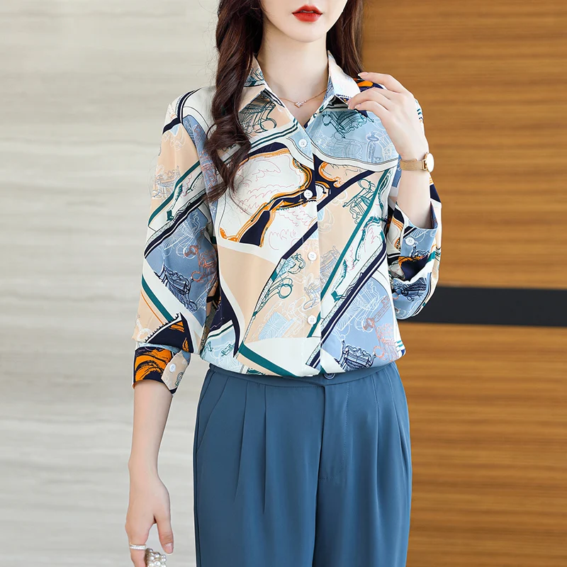 New Design Women Long Sleeve Chiffon Shirts 2023 Summer & Spring Blouse Tops Ladies Patchwork Colors Single Breasted Shirts
New Design Women Long Sleeve Chiffon Shirts 2023 Summer & Spring Blouse Tops Ladies Patchwork Colors Single Breasted Shirts
