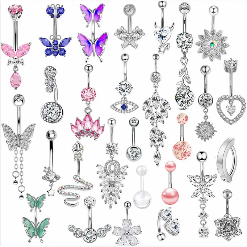 1pc Stainless Steel Belly Ring Flower Heart Crystal Navel Belly Button Rings Butterfly Cute Belly Bar Bulk Navel Piercings 14G
1pc Stainless Steel Belly Ring Flower Heart Crystal Navel Belly Button Rings Butterfly Cute Belly Bar Bulk Navel Piercings 14G