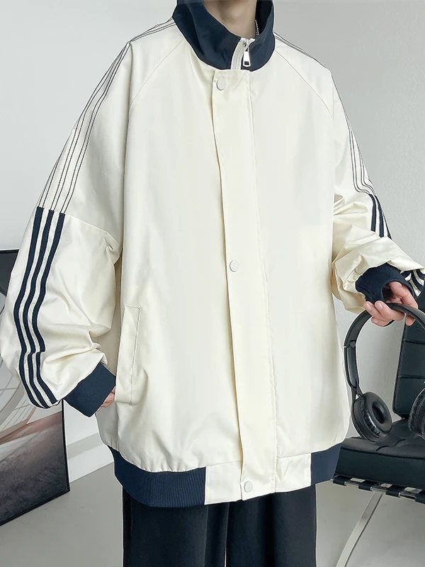 Casual Men's Workwear Jaet Spring Autumn Loose Fit Stand Collar Side Strip Design Sense Outerwear Polyester Fiber
Casual Men's Workwear Jaet Spring Autumn Loose Fit Stand Collar Side Strip Design Sense Outerwear Polyester Fiber