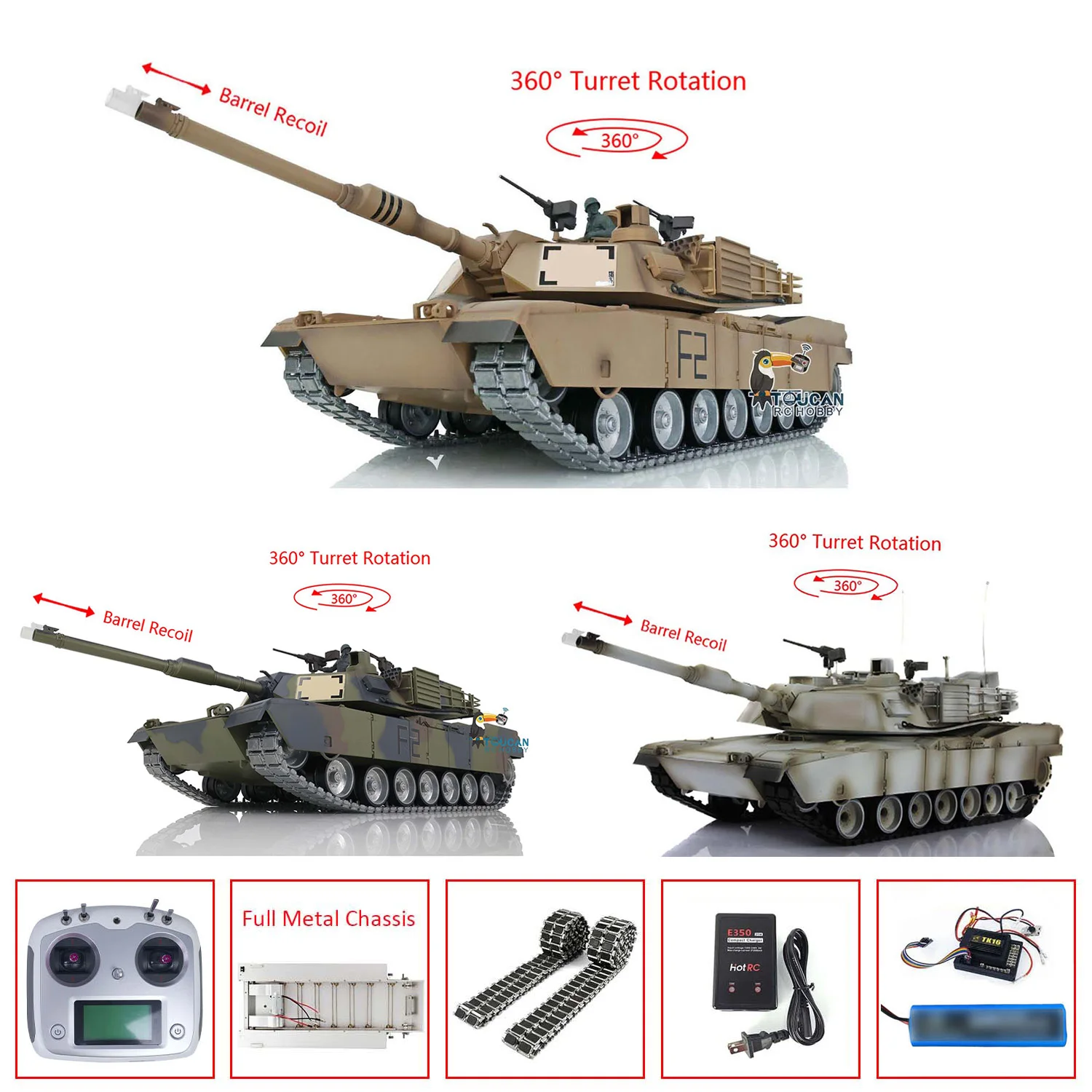 1/16 Heng Длинное цельнометаллическое шасси RTR RC Tank 3918 M1A2 Абрамы TK16 IR Ver с дымовой бочкой Recoil Radio Control Panzer Toys
1/16 Heng Длинное цельнометаллическое шасси RTR RC Tank 3918 M1A2 Абрамы TK16 IR Ver с дымовой бочкой Recoil Radio Control Panzer Toys