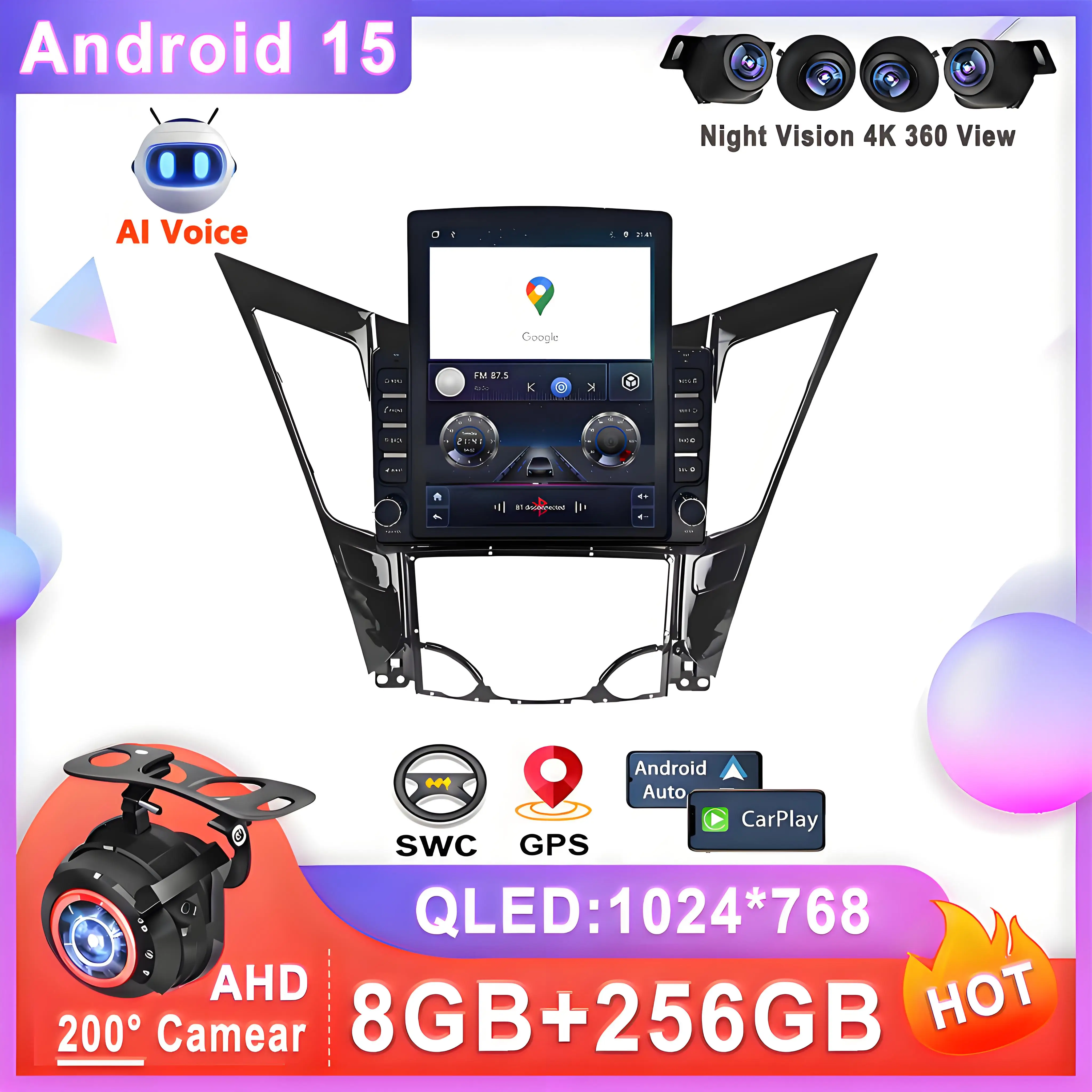 9.7 Inch For Hyundai Sonata 6 YF 2009-2014 Android 15 Auto Multimedia Radio GPS android Stereo Radio Multimedia android Car GPS
9.7 Inch For Hyundai Sonata 6 YF 2009-2014 Android 15 Auto Multimedia Radio GPS android Stereo Radio Multimedia android Car GPS