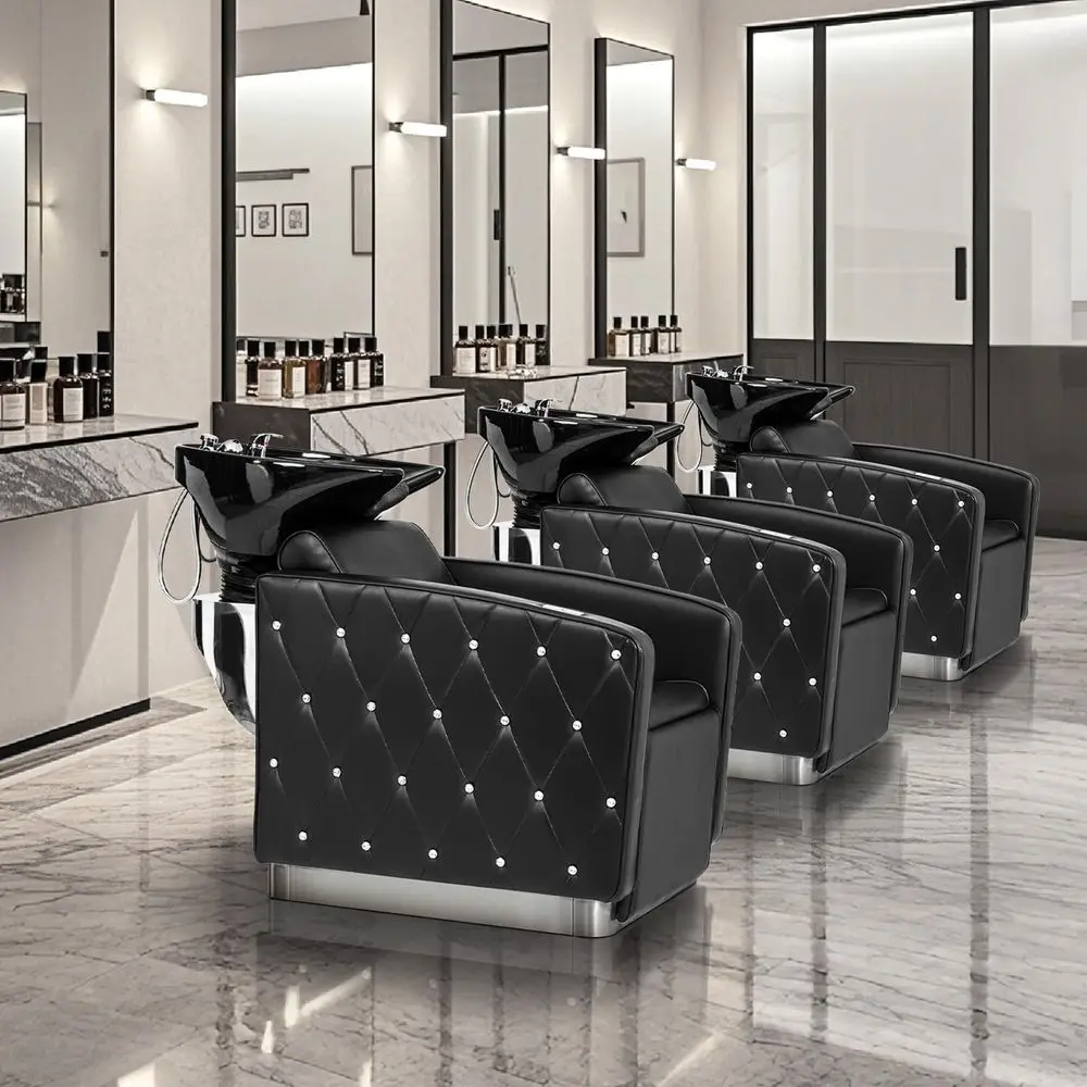 Shampoo Bowls for Salon Electric Shampoo Chair with Reclining Legrest amp Tilting Porcelain Shampoo Sink, Hair Washing Station
Shampoo Bowls for Salon Electric Shampoo Chair with Reclining Legrest amp Tilting Porcelain Shampoo Sink, Hair Washing Station