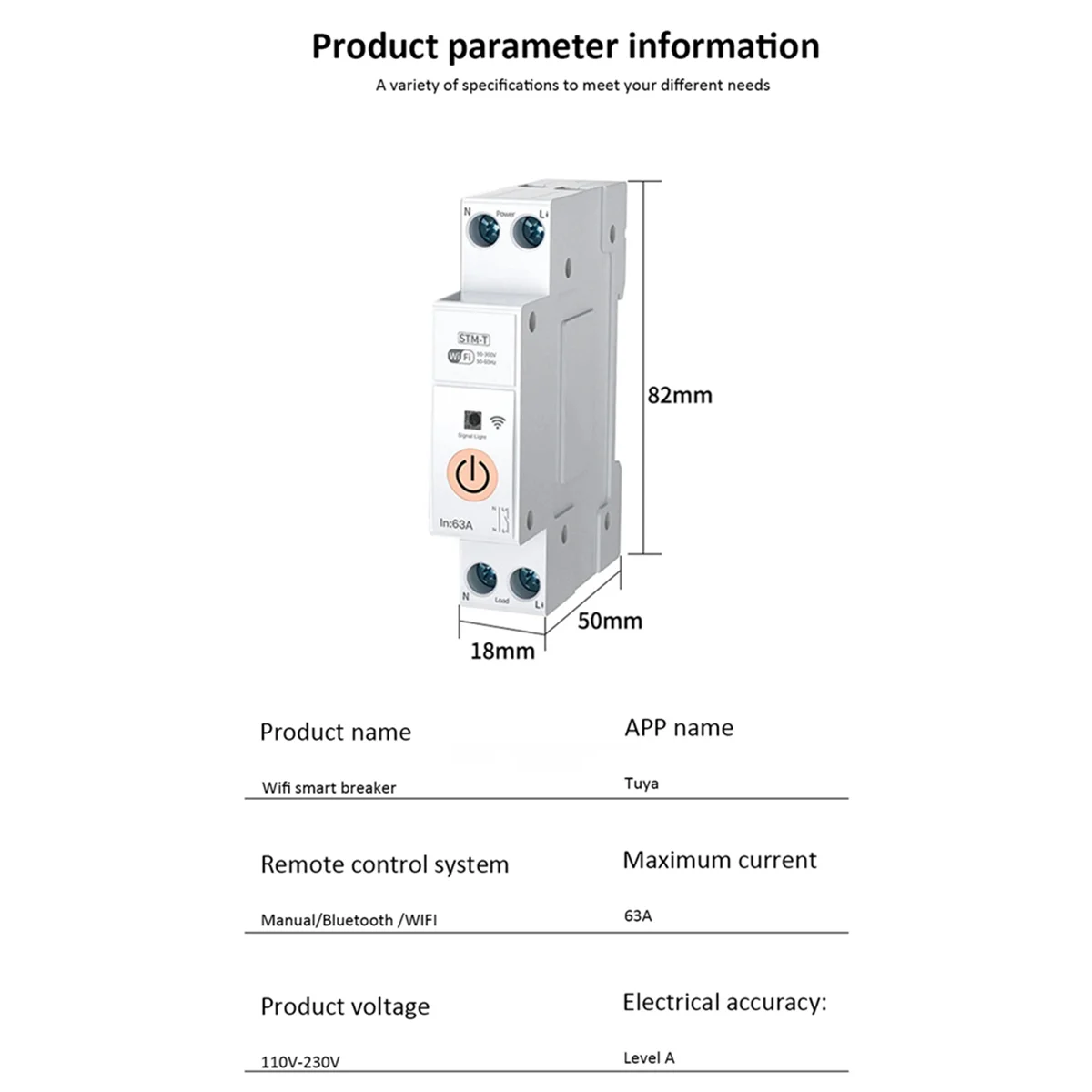 ABLG Tuya Wifi Smart Circuit Breaker Power Metering Din Rail Remote Control Smart Home Kwh Metering Monitoring Timer Relay C
ABLG Tuya Wifi Smart Circuit Breaker Power Metering Din Rail Remote Control Smart Home Kwh Metering Monitoring Timer Relay C