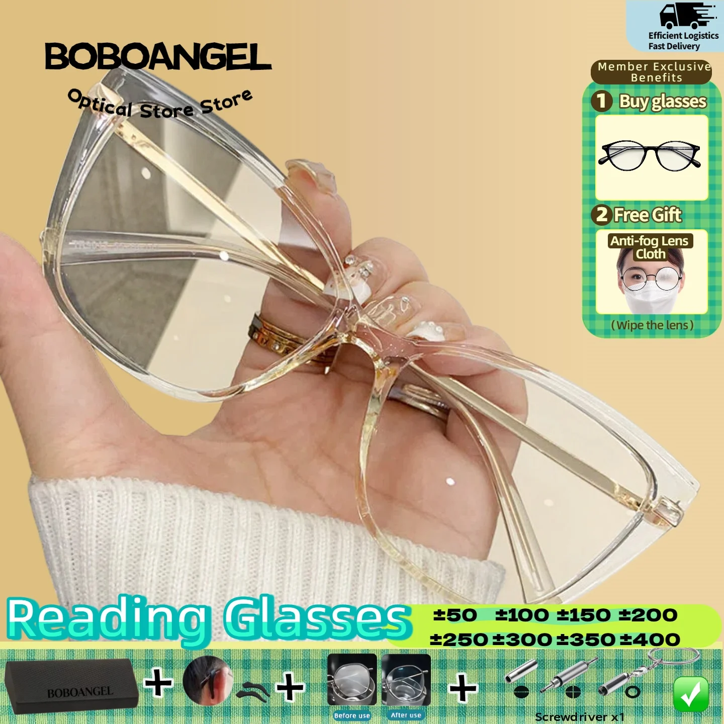 BOBOANGEL Trendy Fashion Butterfly Frame Myopia Prescription Glasses Women Anti Blue Light Glasses Progressive Reading Eyeware
BOBOANGEL Trendy Fashion Butterfly Frame Myopia Prescription Glasses Women Anti Blue Light Glasses Progressive Reading Eyeware