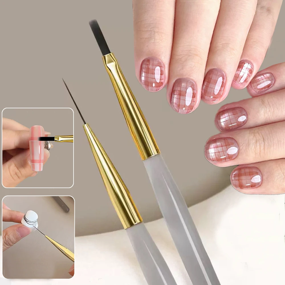 1Pcs French Plaid Nail Drawing Painting Line Brush Professional Stripe Checker Gradient Effect Nail Brushes DIY UV Gel Nail Tool
1Pcs French Plaid Nail Drawing Painting Line Brush Professional Stripe Checker Gradient Effect Nail Brushes DIY UV Gel Nail Tool