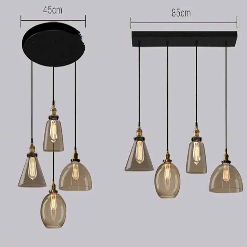 Vintage Clear/Tea color Glass Shade Pendant Lamp Cord 1-1.5m Wire Modern Dining Room Foyer Light E27 110*240V
Vintage Clear/Tea color Glass Shade Pendant Lamp Cord 1-1.5m Wire Modern Dining Room Foyer Light E27 110*240V