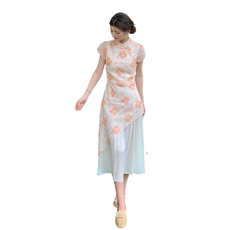 Elegant New Chinese Style Dress, High-End Floral Qipao, Vintage Cheongsam with Unique Skirt Hem, Summer Party Dress
Elegant New Chinese Style Dress, High-End Floral Qipao, Vintage Cheongsam with Unique Skirt Hem, Summer Party Dress