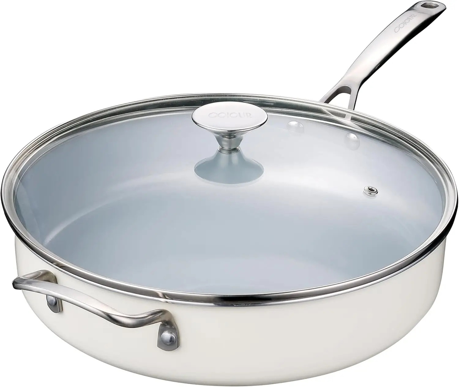 12" Nonstick Sauté Pan with Lid, 5 QT Deep Frying Pan, Ceramic Jumbo Cooker, Induction Compatible, PFOA Free
12" Nonstick Sauté Pan with Lid, 5 QT Deep Frying Pan, Ceramic Jumbo Cooker, Induction Compatible, PFOA Free