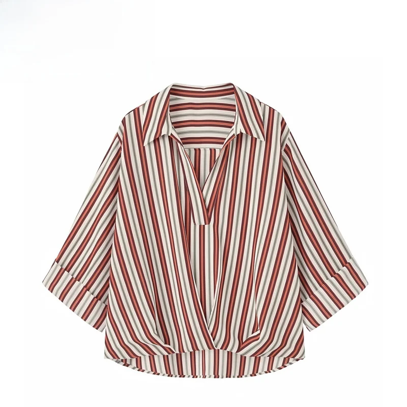 Fashionable Striped Shirt Women's Polka Dot Flounce Hemline Breathable Polyester Fiber Shoulder Width Regular Length Spring S...
Fashionable Striped Shirt Women's Polka Dot Flounce Hemline Breathable Polyester Fiber Shoulder Width Regular Length Spring S...