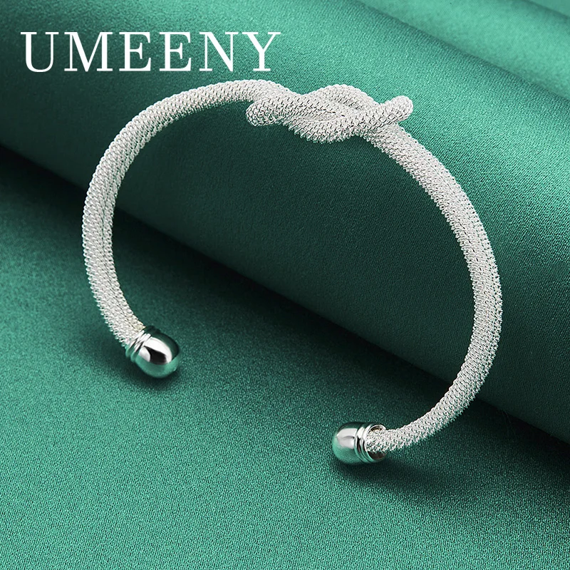 Charm 925 Sterling Silver Luxury Knotted Fashion Bracelet Women Temperament Gift Jewelry Wedding Party
Charm 925 Sterling Silver Luxury Knotted Fashion Bracelet Women Temperament Gift Jewelry Wedding Party