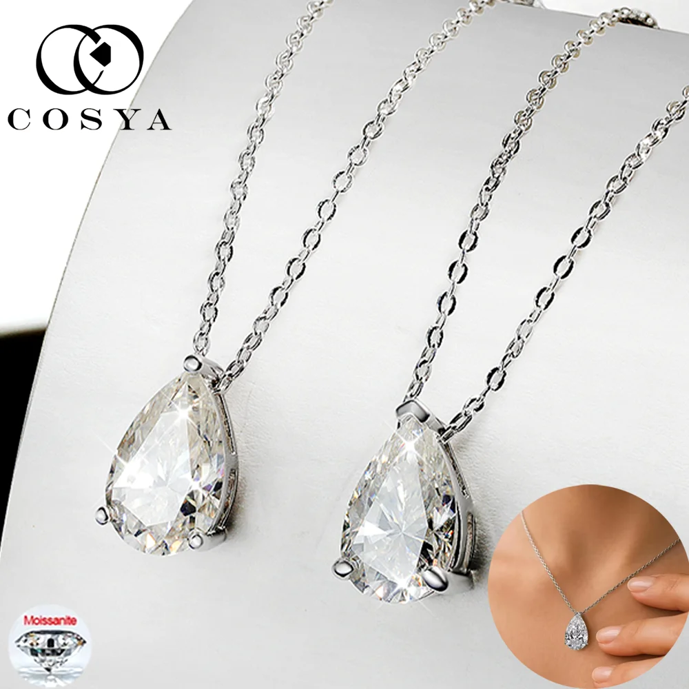 COSYA 1-4 карата грушевидной огранки муассанит кулон ожерелье D VVS1 100% стерлинговое серебро 925 пробы водяная капля пасьянс ювелирные изделия для женщин 
COSYA 1-4 карата грушевидной огранки муассанит кулон ожерелье D VVS1 100% стерлинговое серебро 925 пробы водяная капля пасьянс ювелирные изделия для женщин