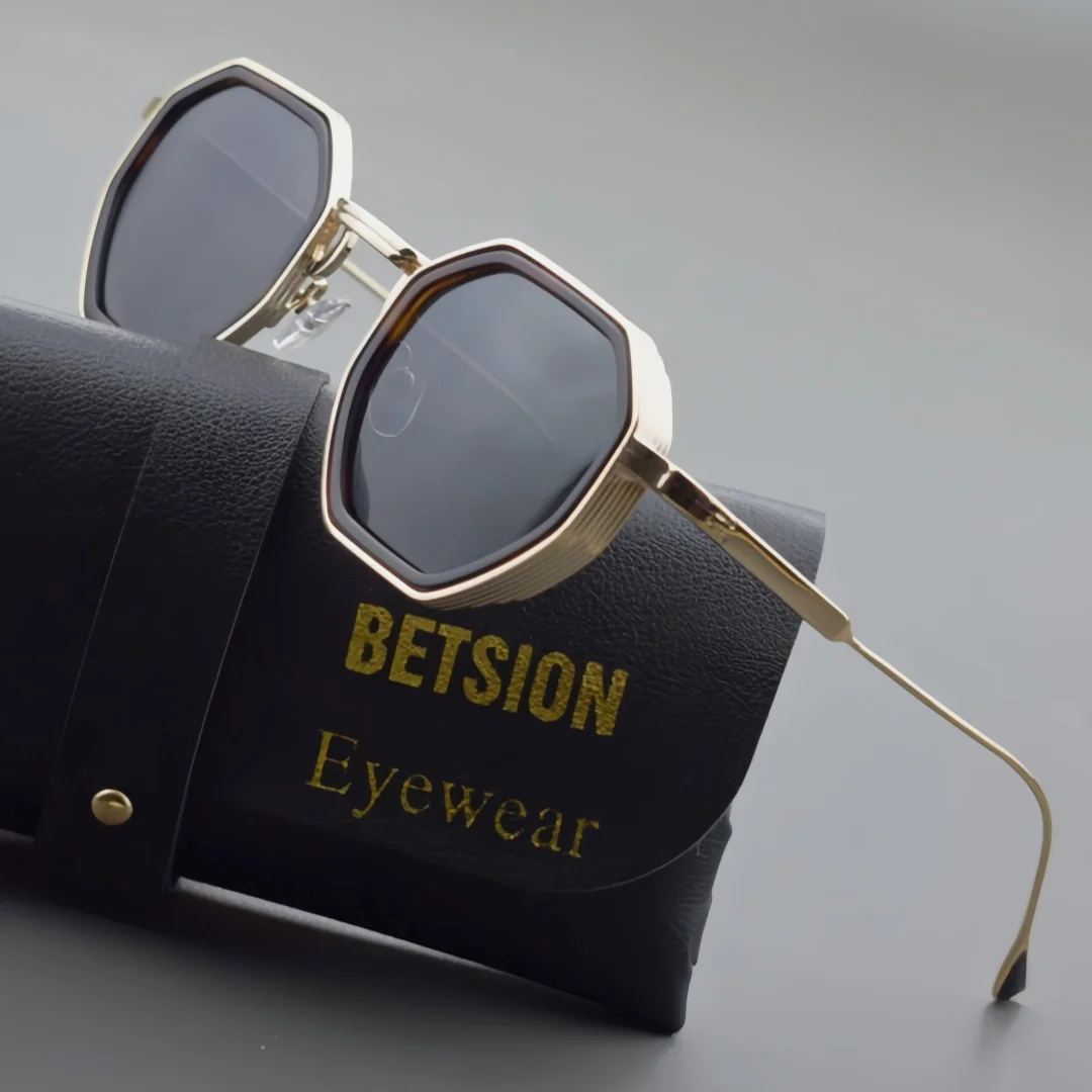 BETSION Retro Punk Geometric Metal Acetate Sunglasses Frames UV400 Men Women Fashion Shades Spectacles Eyewear #2336
BETSION Retro Punk Geometric Metal Acetate Sunglasses Frames UV400 Men Women Fashion Shades Spectacles Eyewear #2336