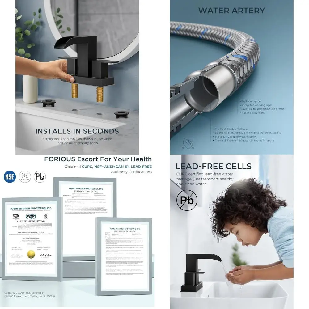 4-дюймовый центральный смеситель Waterfall с металлическим выдвижным сливом и линиями подачи, конструкция с двумя ручками для раковин в ванной комнате с 2 или 3 отверстиями
4-дюймовый центральный смеситель Waterfall с металлическим выдвижным сливом и линиями подачи, конструкция с двумя ручками для раковин в ванной комнате с 2 или 3 отверстиями