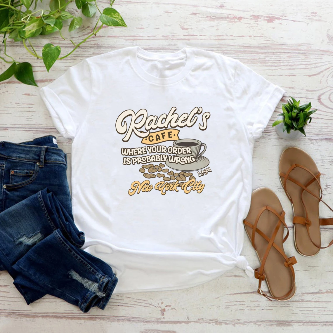 Rachel Friends T-Shirt Friends Inspired Shirt 90s TV Show Tee Women Short Sleeve Graphic T Shirts Rachel's Cafe T-shirt Clothes
Rachel Friends T-Shirt Friends Inspired Shirt 90s TV Show Tee Women Short Sleeve Graphic T Shirts Rachel's Cafe T-shirt Clothes