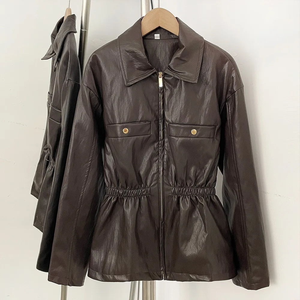 Leather Faux Trench Coat Luxury Leather Bomber Jacket for Women Leather Clothes Lady Good Quality Clothes New Coats and Jackets
Leather Faux Trench Coat Luxury Leather Bomber Jacket for Women Leather Clothes Lady Good Quality Clothes New Coats and Jackets