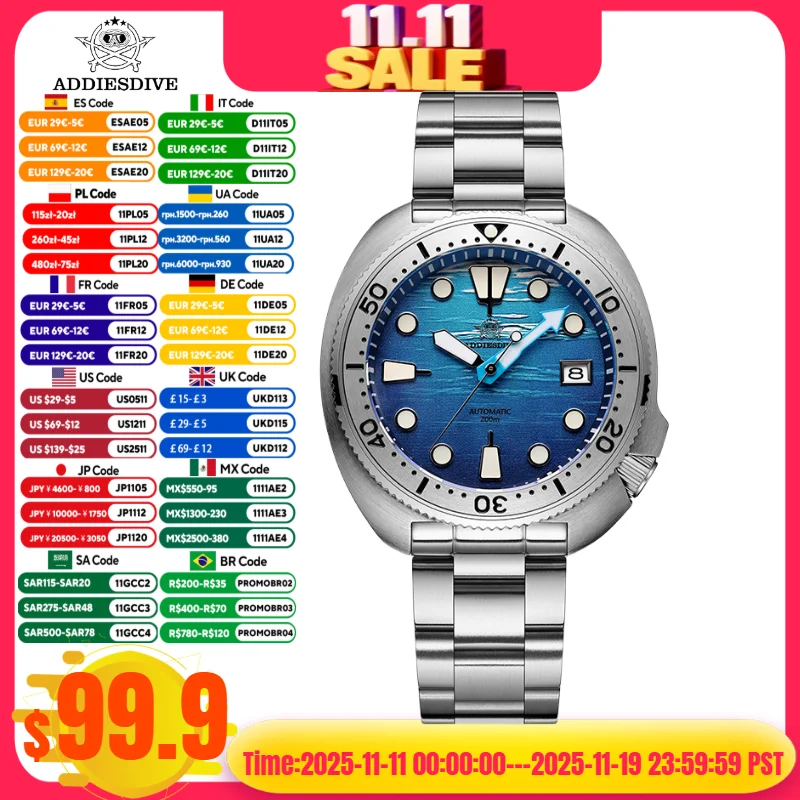 ADDIESDIVE AD2045 Watch For Man 20Bar Waterproof Sapphire Glass BGW9 Blue Luminous Automatic Mechanical Watch Reloj Hombre
ADDIESDIVE AD2045 Watch For Man 20Bar Waterproof Sapphire Glass BGW9 Blue Luminous Automatic Mechanical Watch Reloj Hombre