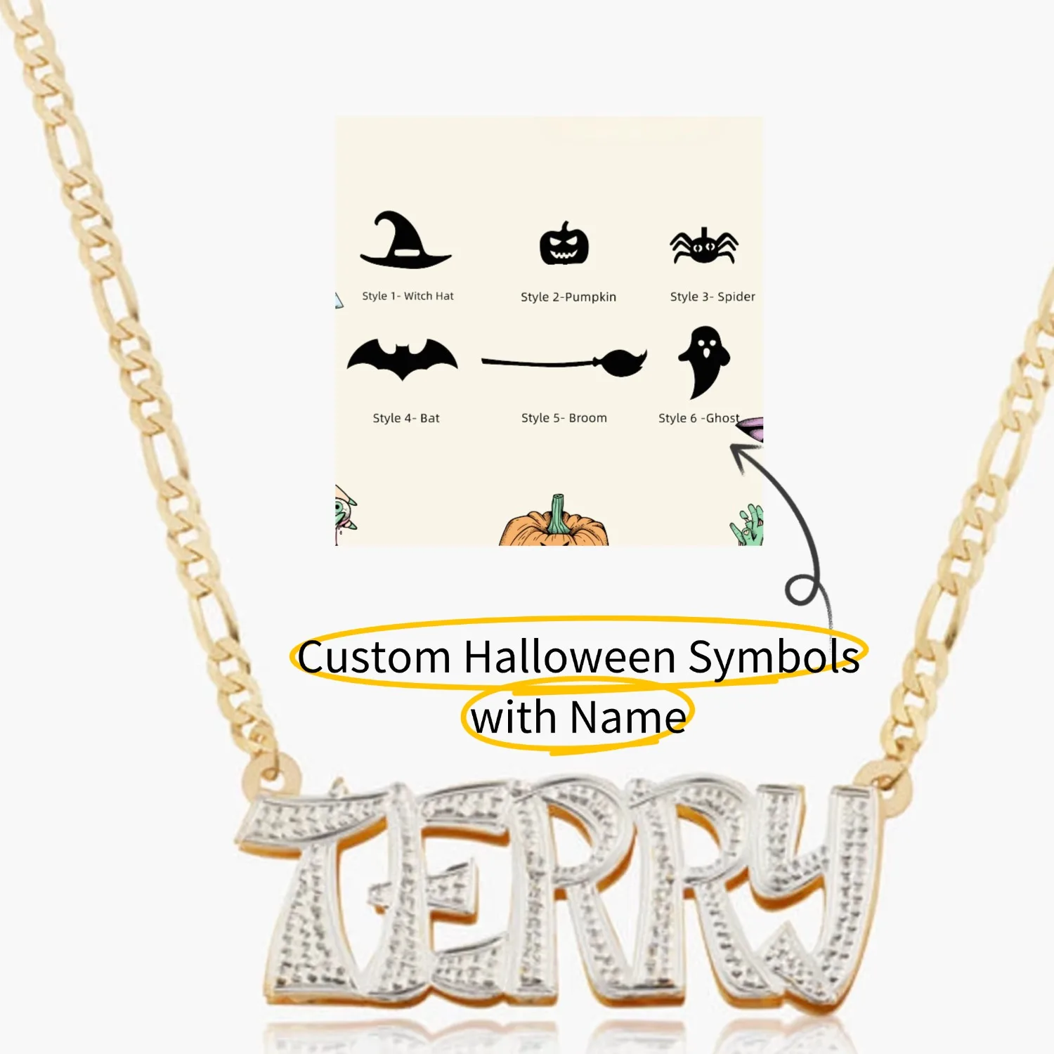 Double Plated "Take-Out" Name Necklace Custom Double Layer Two Tone Pendant Personalized 3D Nameplate Jewelry Halloween Gift
Double Plated "Take-Out" Name Necklace Custom Double Layer Two Tone Pendant Personalized 3D Nameplate Jewelry Halloween Gift