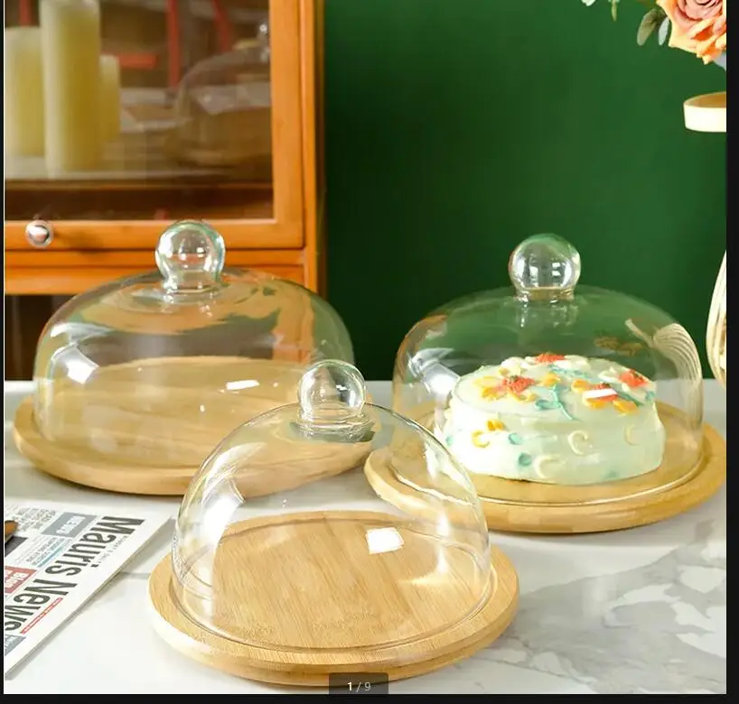 Bamboo Wood Cake Pan Transparent Glass Cover Wooden Bottom Stand Dessert Table Display Rotatable Tray Plate
Bamboo Wood Cake Pan Transparent Glass Cover Wooden Bottom Stand Dessert Table Display Rotatable Tray Plate