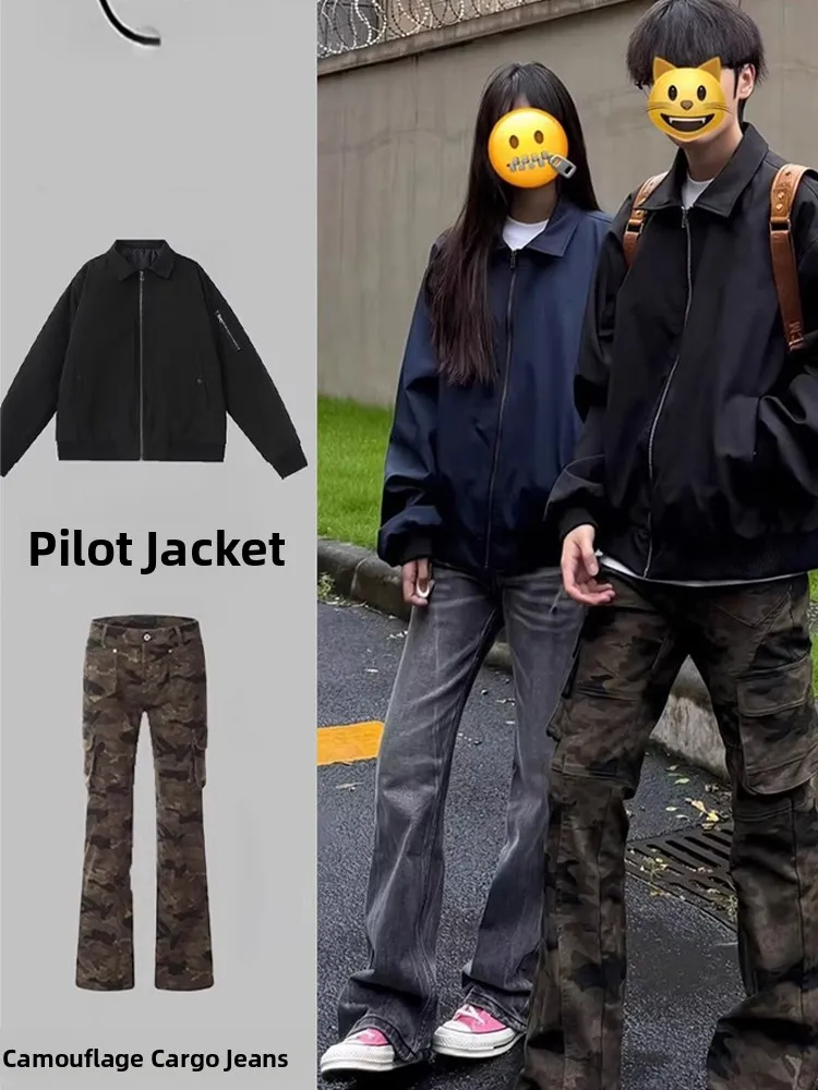 American Sle Pilot Jaet Outerwear Men's Autumn Winter Faion Set with Camouflage Workwear Jeans Long Sve Sweatirt
American Sle Pilot Jaet Outerwear Men's Autumn Winter Faion Set with Camouflage Workwear Jeans Long Sve Sweatirt