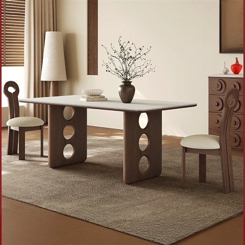 Обеденный стол в скандинавском стиле из каменной плиты, французский ретро-стол из массива дерева для ресторана, высококачественная мебель для балкона и дома FYTD
Обеденный стол в скандинавском стиле из каменной плиты, французский ретро-стол из массива дерева для ресторана, высококачественная мебель для балкона и дома FYTD