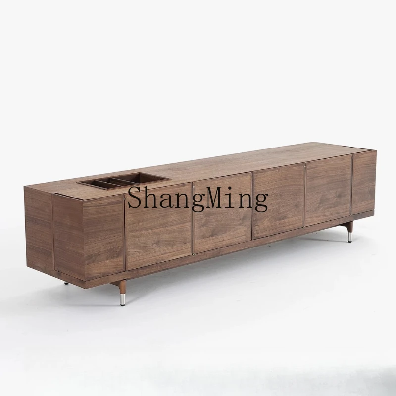 HJ New Modern Household Black Walnut TV Cabinet Solid Wood Storage Living Room Locker
HJ New Modern Household Black Walnut TV Cabinet Solid Wood Storage Living Room Locker