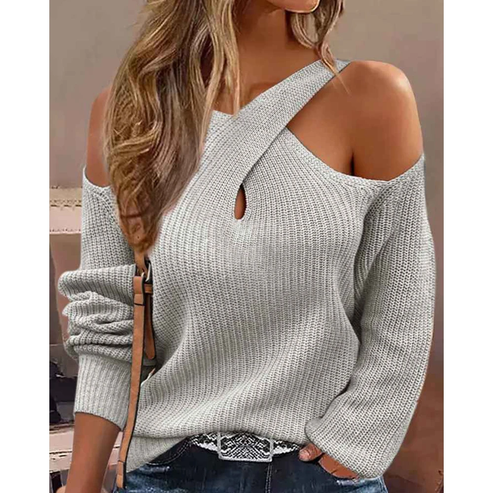 Autumn Winter Women Cisscross Neck Cold Shoulder Long Sleeve Sweater Femme Fashion Sexy Slim Ribbed Knitted Jumper Y2k clothes
Autumn Winter Women Cisscross Neck Cold Shoulder Long Sleeve Sweater Femme Fashion Sexy Slim Ribbed Knitted Jumper Y2k clothes