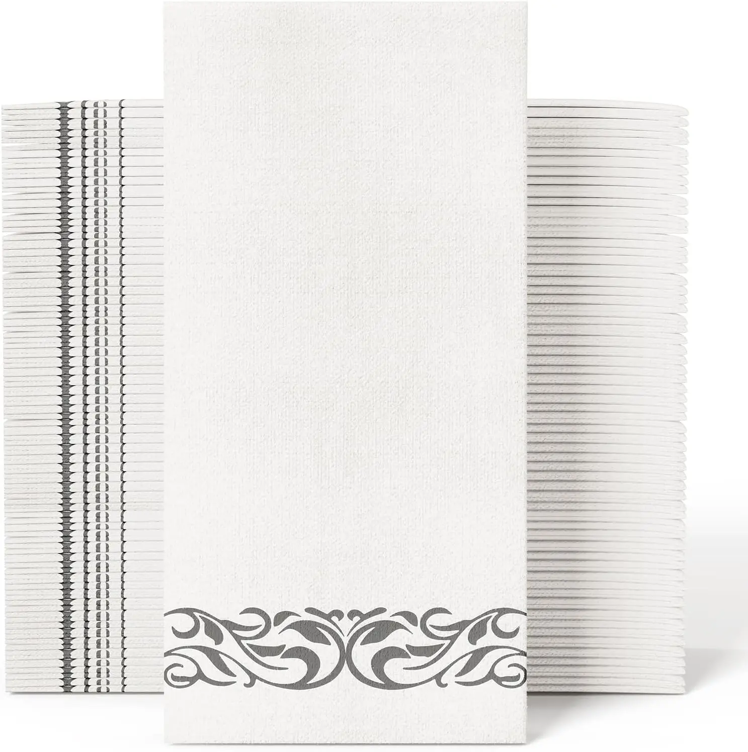 100 Disposable Hand Towels, Soft & Absorbent Linen Feel Dinner Napkin, Elegant Decorative Paper Guest Towels for Kitchen Bathroom Weddings Parties, Silver and White
100 Disposable Hand Towels, Soft & Absorbent Linen Feel Dinner Napkin, Elegant Decorative Paper Guest Towels for Kitchen Bathroom Weddings Parties, Silver and White