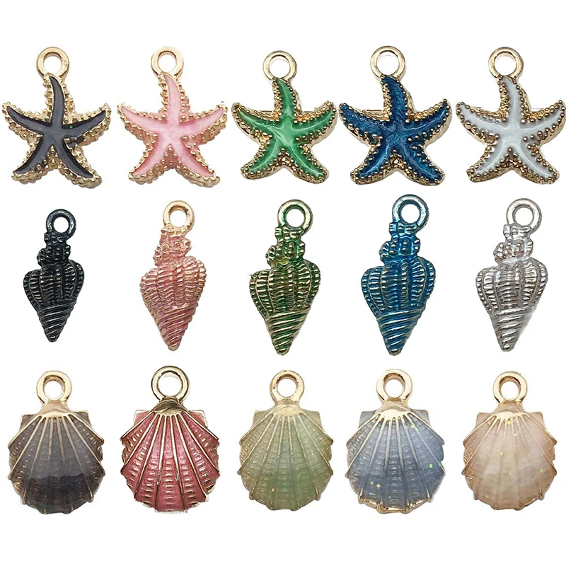 45pcs/lot Mixed Antique Alloy Colored Oil-dripping Conch And Star For Charm Making DIY Bracelets Necklace Accessories
45pcs/lot Mixed Antique Alloy Colored Oil-dripping Conch And Star For Charm Making DIY Bracelets Necklace Accessories