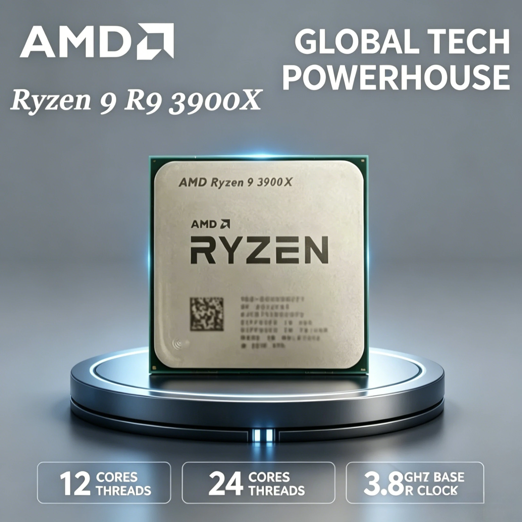 AMD CPU Ryzen 9 R9 3900X processor 3.8GHz 12-Core 24-Thread
AMD CPU Ryzen 9 R9 3900X processor 3.8GHz 12-Core 24-Thread