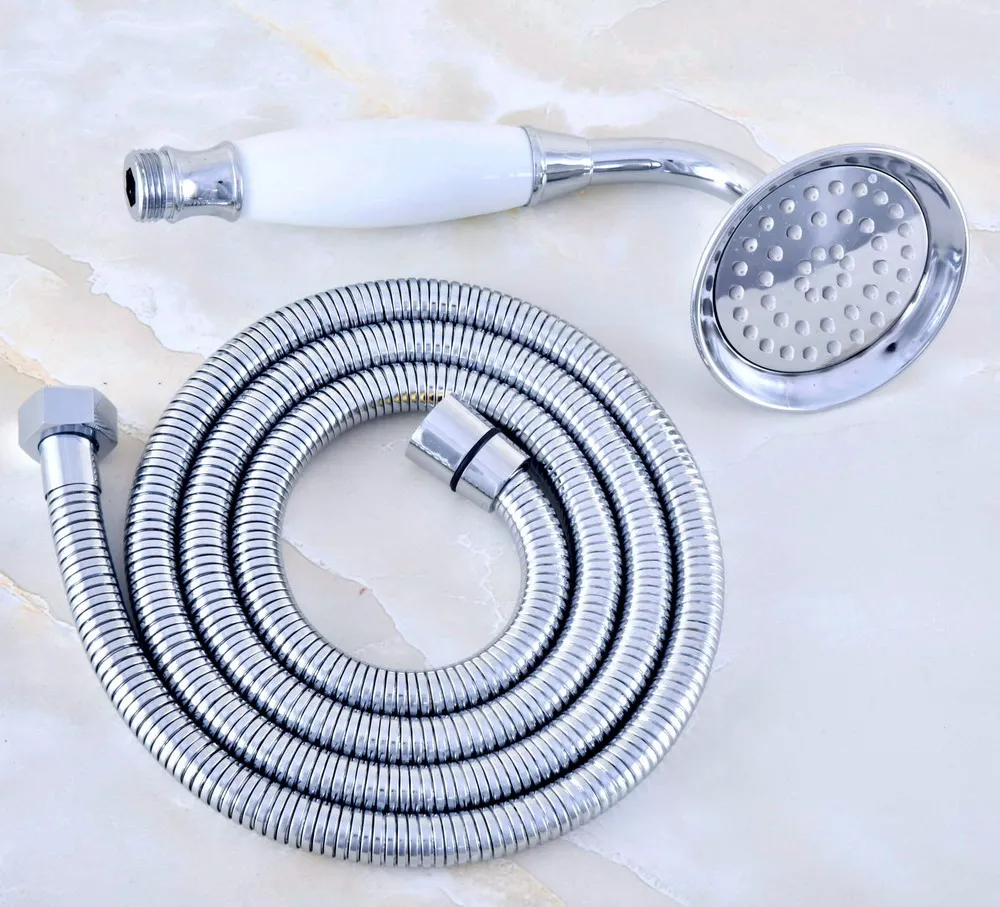 Polished Chrome Brass Hand Held Shower Head & 1.5M Shower Hose Set Water Saving Bathroom Telephone Style Dhh029
Polished Chrome Brass Hand Held Shower Head & 1.5M Shower Hose Set Water Saving Bathroom Telephone Style Dhh029