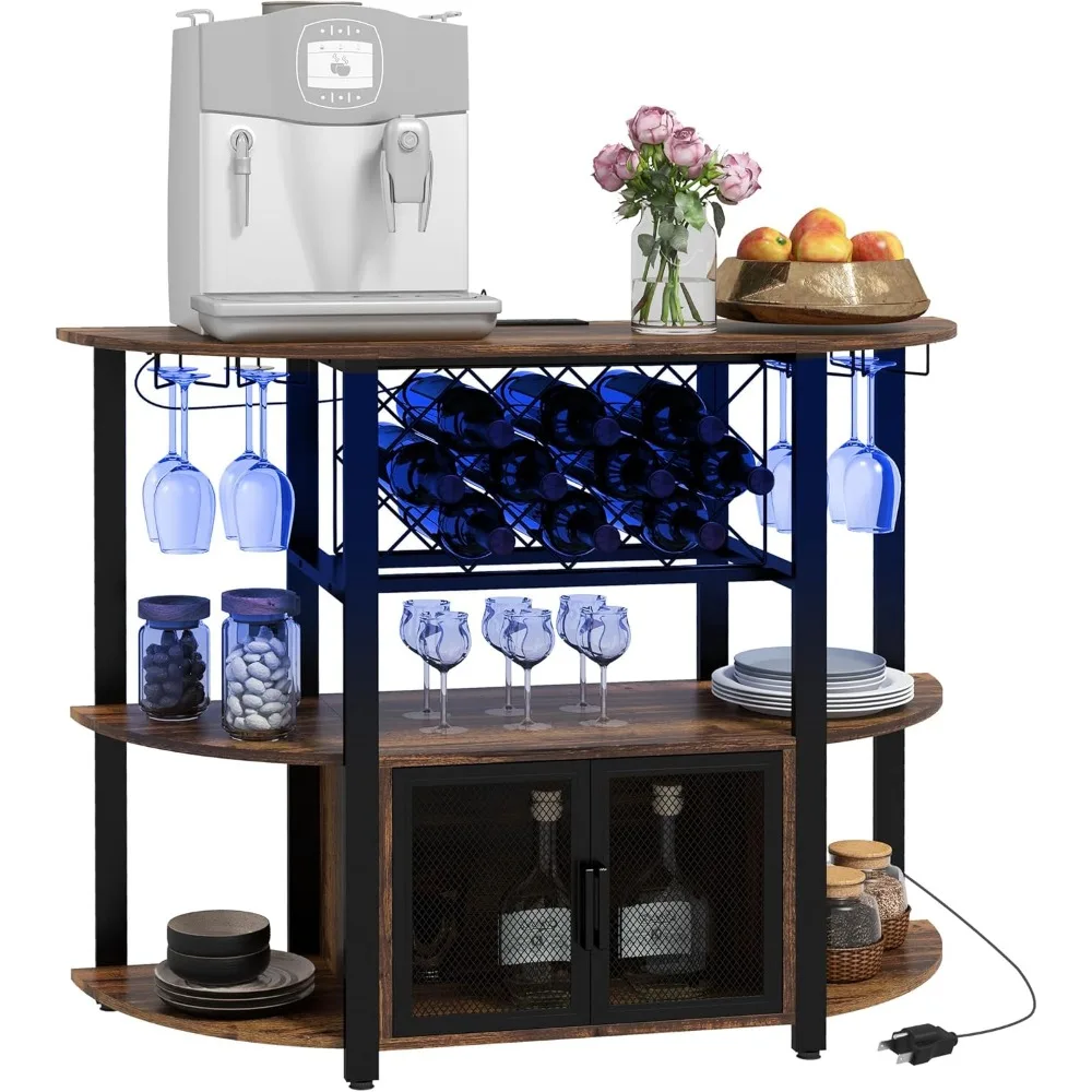Wine Bar Cabinet with Charging Station and LED Lights, Industrial Liquor Cabinet Bar Stand for Home with 10-bottle Wine Rack
Wine Bar Cabinet with Charging Station and LED Lights, Industrial Liquor Cabinet Bar Stand for Home with 10-bottle Wine Rack
