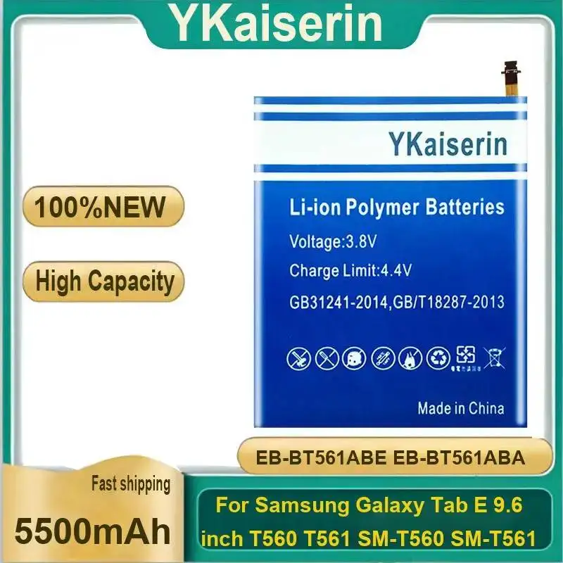 Tablet Battery High Quality EB-BT561ABE EB-BT561ABA For Samsung Galaxy Tab E 9.6 Inch T560 T561 SM-T560 SM-T561 5500mAh
Tablet Battery High Quality EB-BT561ABE EB-BT561ABA For Samsung Galaxy Tab E 9.6 Inch T560 T561 SM-T560 SM-T561 5500mAh