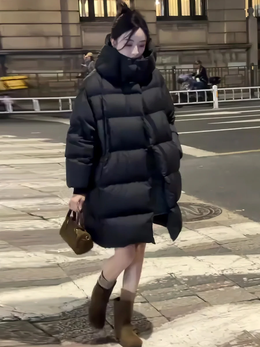 Bla Hooded Mid-Length Puffy down Jaet Women's Winter Thiened Loose Versatile Warm Outerwear Commute Sle White Du do...
Bla Hooded Mid-Length Puffy down Jaet Women's Winter Thiened Loose Versatile Warm Outerwear Commute Sle White Du do...