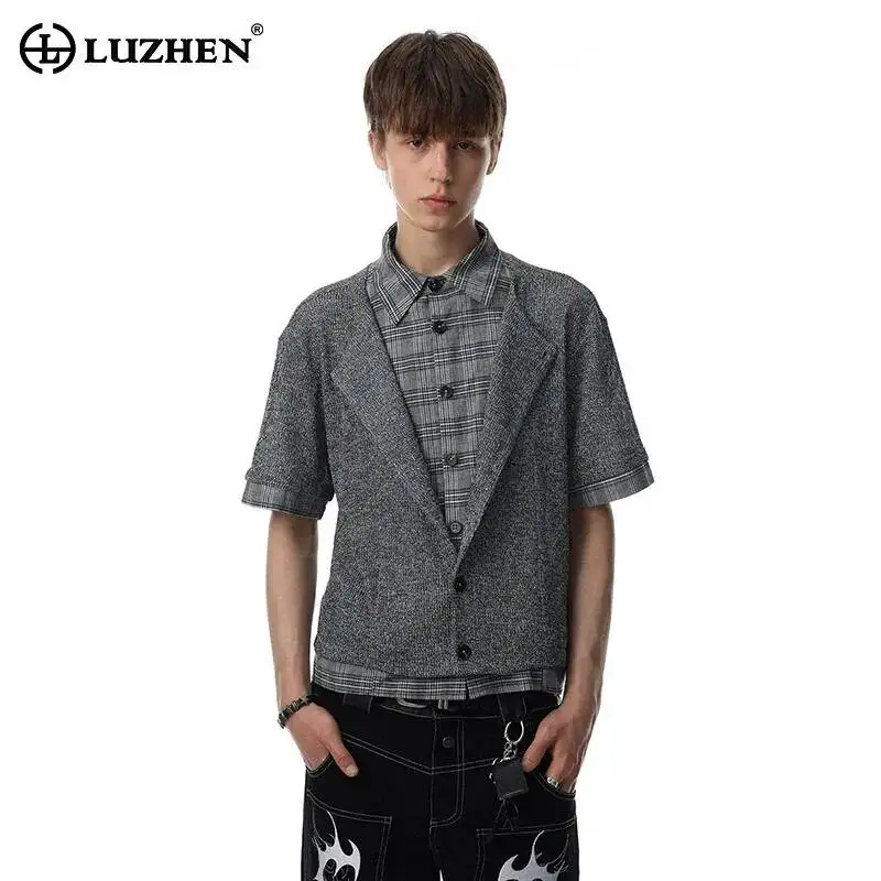 LUZHEN 2026 Summer Checked Printed Liner Fake Two Piece Design Short Sleeve Shirts Men's Trendy Elegant Casual Male Tops JY7687
LUZHEN 2026 Summer Checked Printed Liner Fake Two Piece Design Short Sleeve Shirts Men's Trendy Elegant Casual Male Tops JY7687
