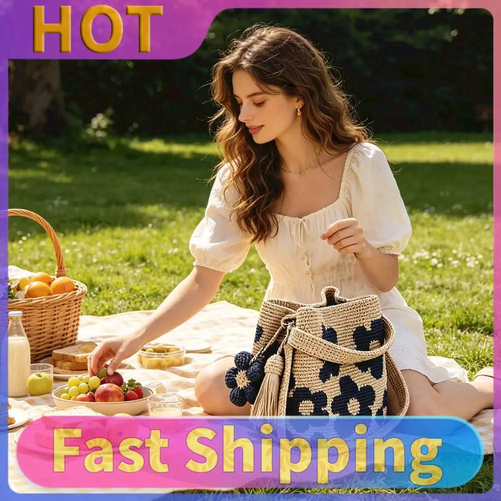 Embroidery Aesthetic Boho Bag Lightweight Needlepoint Barrel Drawstring Purse with Flower Tassel Hand-Crochet Woven Summer Beach Bag for Women Vacation (Blue)
Embroidery Aesthetic Boho Bag Lightweight Needlepoint Barrel Drawstring Purse with Flower Tassel Hand-Crochet Woven Summer Beach Bag for Women Vacation (Blue)