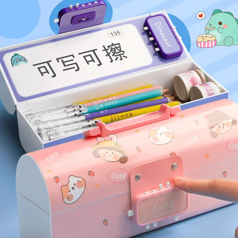 Password pencil case female with password lock cute creative net red large capacity children storage multifunctional pencil case
Password pencil case female with password lock cute creative net red large capacity children storage multifunctional pencil case